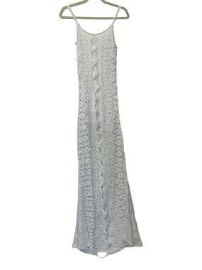 Jen’s Pirate Booty Boho White Crochet Festival Mermaidcore Fairy Maxi Dress XS